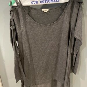 Love Riche L lattice cold shoulder top